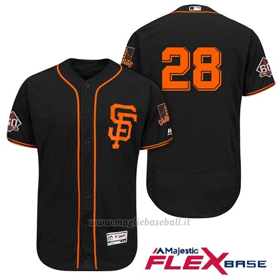 Maglia Baseball Uomo San Francisco Giants Buster Posey Nero Alterner 60th Season Flex Base